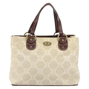 Celine Vintage Macadam Handbag Canvas And Leather Beige Canvas Handbag